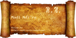 Madl Nóra névjegykártya